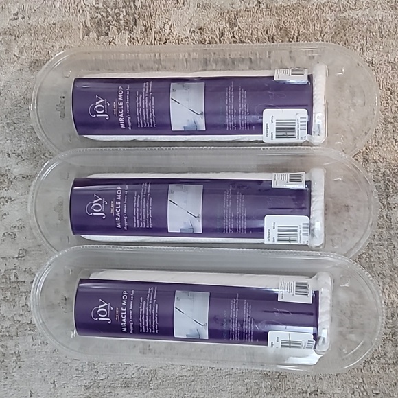 Lot of 3 Joy Mangano Miracle Mop Refill Head Brand New Sealed Original Packaging - Picture 2 of 3